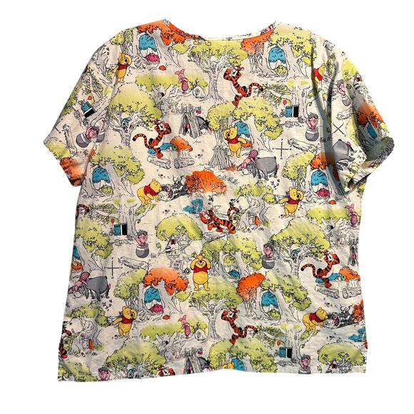 Disney Winnie the Pooh Scrub Top Size XL Nurse Dr Medical Uniform - Picture 2 of 8